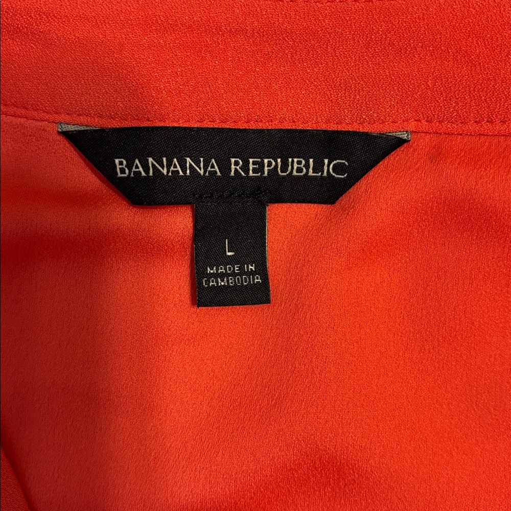 Banana Republic Women's Bold Orange Coral colored Blouse - Picture 2 of 5
